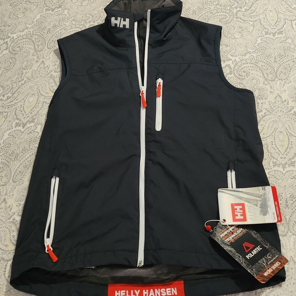 Helly Hansen Polartec Sailing Vest Mens Small Navy Blue Full Zip Fleece NWT